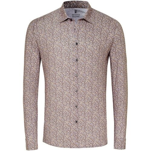 Desoto Overhemd Fantasy Paisley Pattern Beige / male