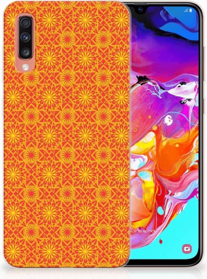Samsung Galaxy A70 TPU bumper Batik Oranje