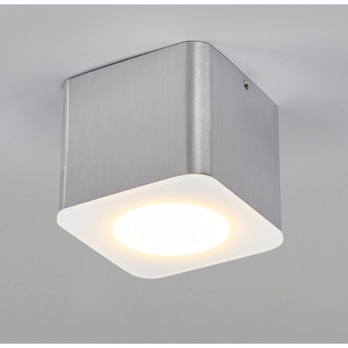 Helestra Oso LED plafondspot, hoekig, mat alu