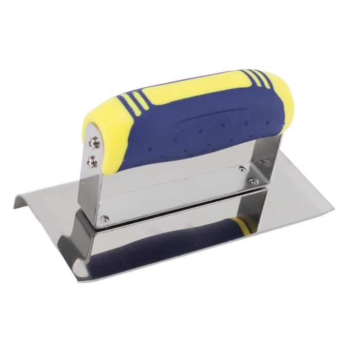 Truelle en Acier Inoxydable Portative Plate de Finition Spatule d'Angle de Mur avec Poignée Douce pour white