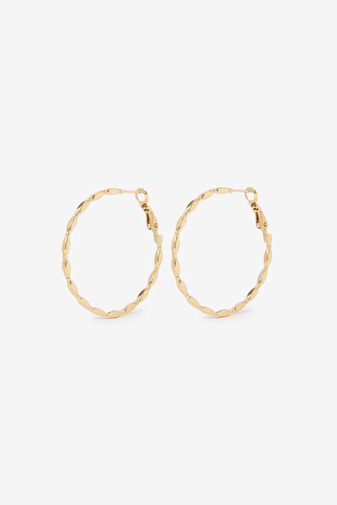 Sissy-Boy - Gold plated irregular hoop oorbellen