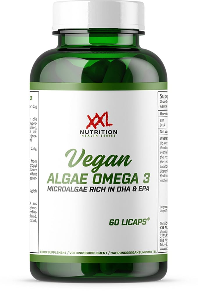 XXL Nutrition - Vegan Algae Omega 3 - Omega 3 Algenolie - 60 Capsules