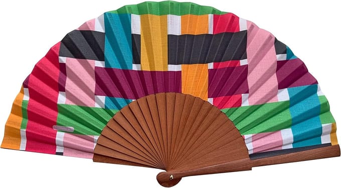 Spaanse waaier - Handgemaakte waaier - Mode accessoire - Handgemaakt in Spanje - 23 cm - Geometrisch