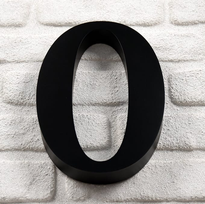 Promessa-Design - Huisnummer 0 RVS Zwart 3D Bold - Hoogte 25 cm - Dikte 3 cm - Type 3D/25/Zwart/0/RomaBold.