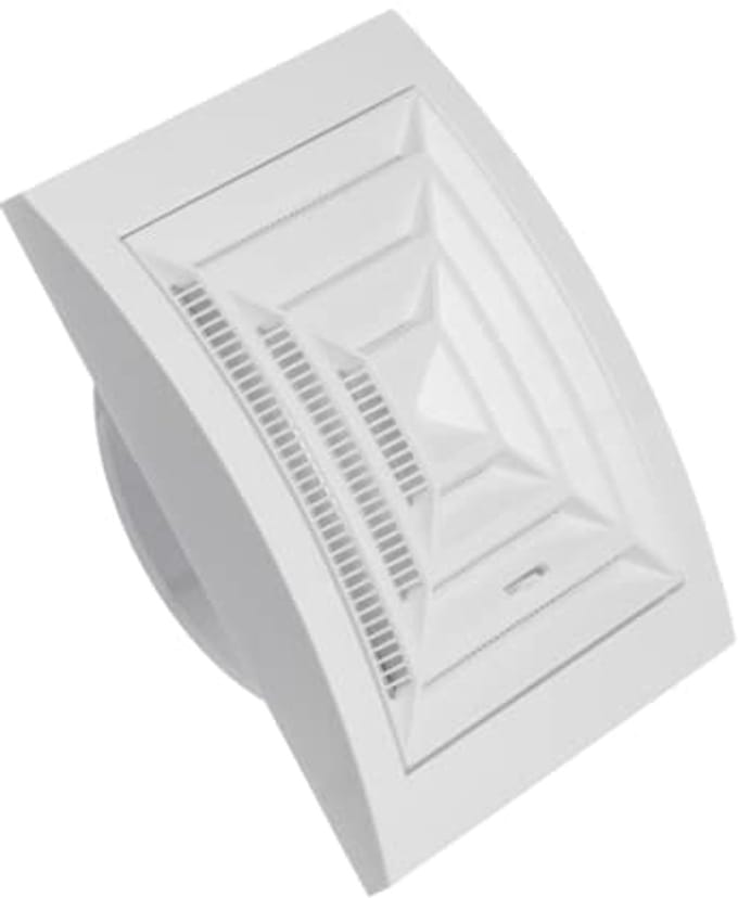 Verstelbaar Ventilatierooster Ø 100mm voor Plafond - Insectenbescherming - Wit ABS