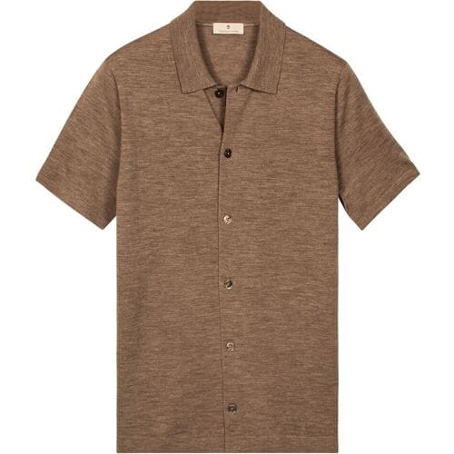 Thomas Maine Vest Single Knit Fine Merino Taupe / male
