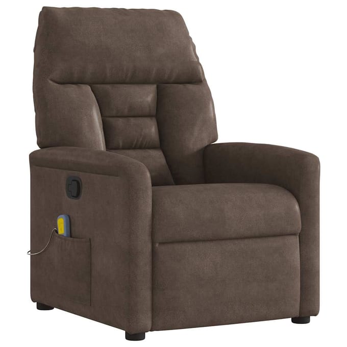vidaXL - Massagestoel - microvezelstof - bruin