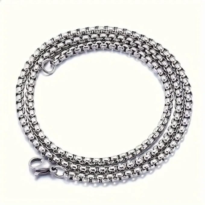Nivard Ketting - Heren - Staal - Nep zilver - Met Hanger - 65cm
