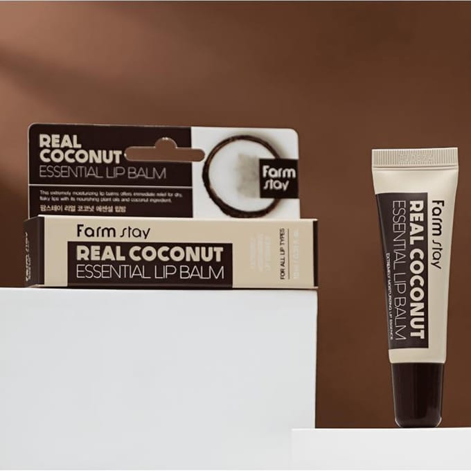 FARM STAY Echte essentiële lippenbalsem 10 ml (4 opties) #COCONUT beige