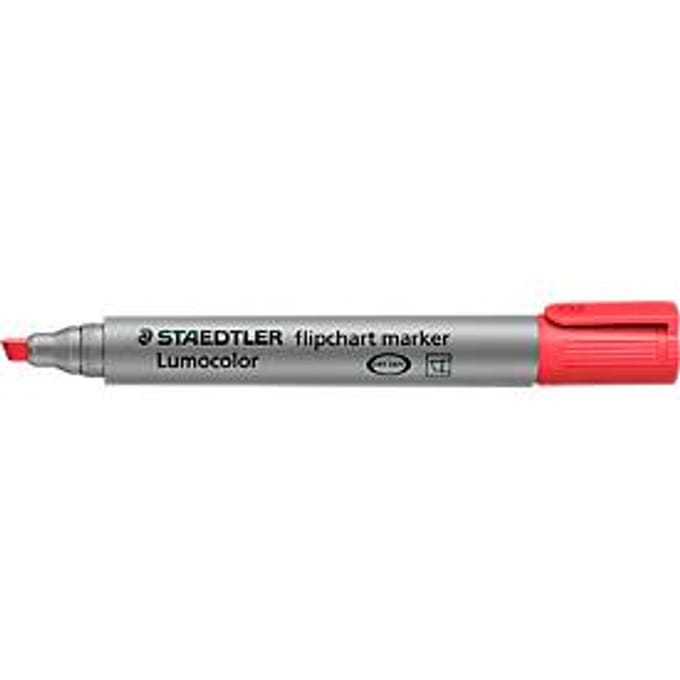 STAEDTLER flipchartmarker Lumocolor rood, 2-5 mm, wigvormige punt