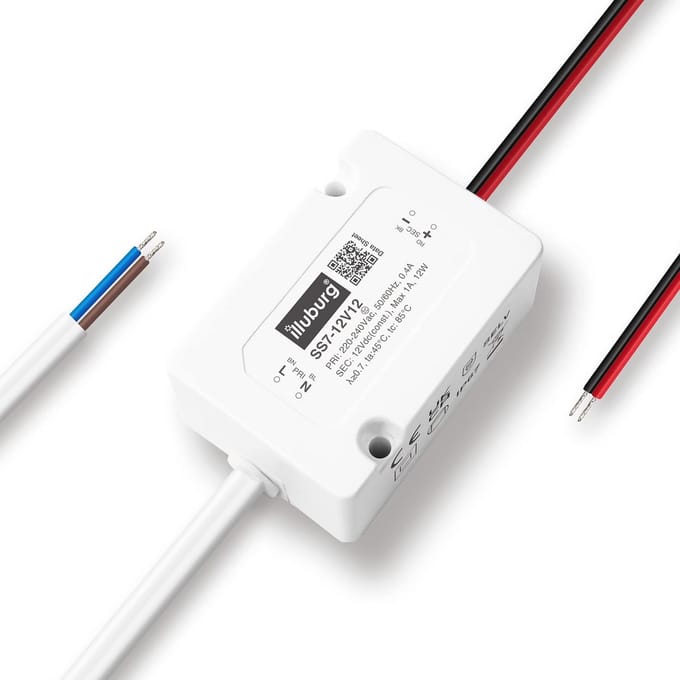 Waterdichte 12V LED-transformator 12W flikkervrij compact IP67
