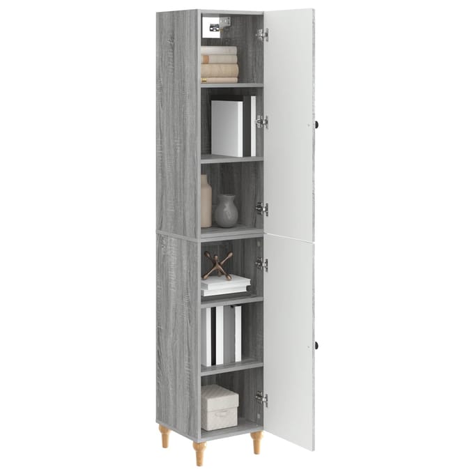 vidaXL - Kast - Set - 2 - st - Grijs - Sonoma - Bewerkt - hout