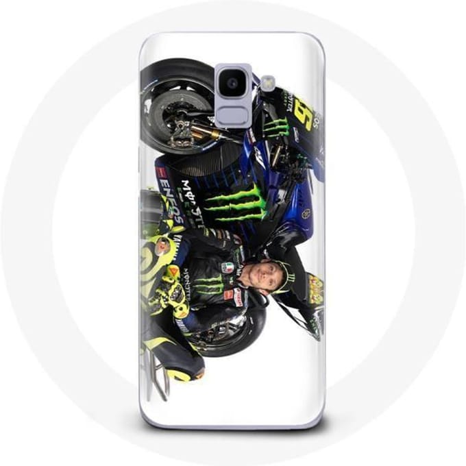Case voor Samsung Galaxy A6 2018 Valentino Rossi Speed ​​driver witte achtergrond wit