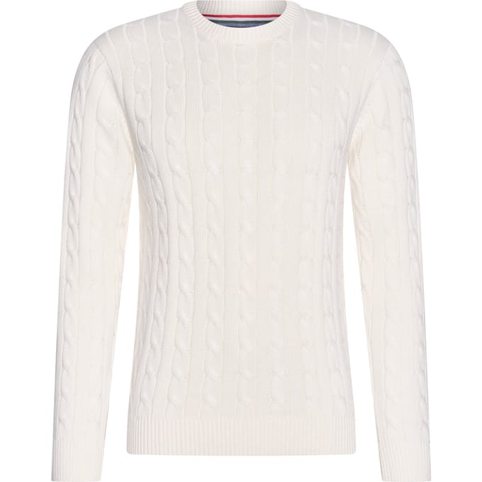 Cappuccino Italia - Heren Trui Adria Kabel - Wit - Maat XXL