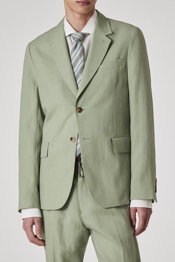 Paul Smith 2 Button Jacket Lt Greyish Green Taglia: 56 | Pantaloni da completo Outlet | Uomo | Verde