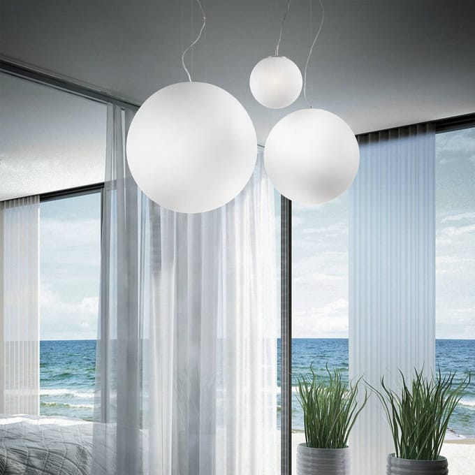 Ideal Lux hanglamp Mapa, Ø 20 cm, opaalglas, bol