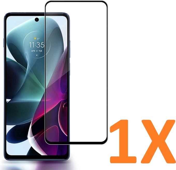 Screenprotector Glas - Full Coverage Tempered Glass Screen Protector [volledige dekking] Geschikt voor: Motorola Moto G200 5G  - 1x