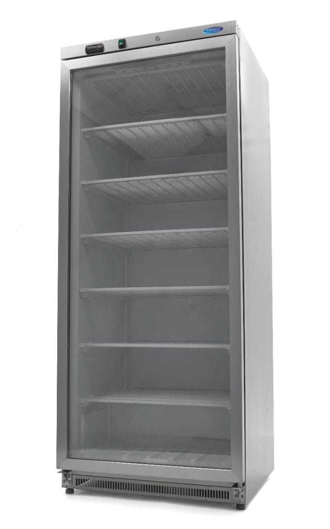 Vrieskast - 600 L - Rvs - met Glazen Deur