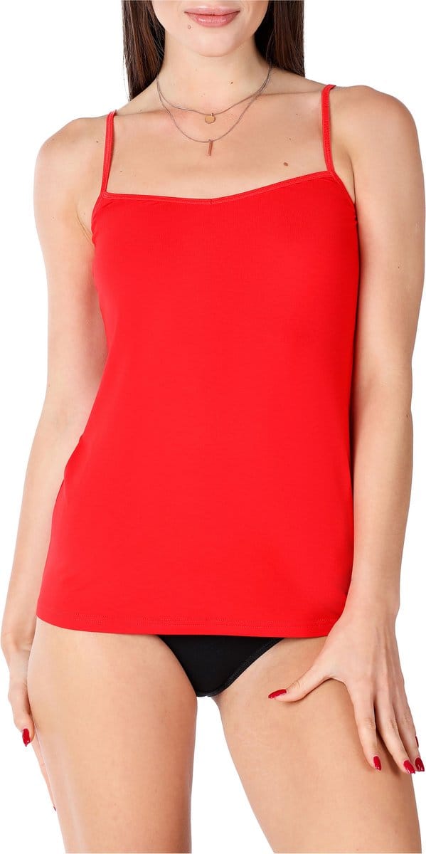 Bellivalini Dames Onderhemd - V-hals - Viscose - BLV-BLV50-218-UW - Rood - S