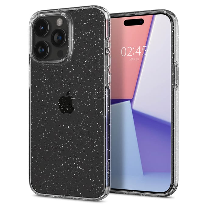 Spigen Liquid Crystal Glitter Backcover voor de Apple iPhone 15 Pro - Transparant glitter