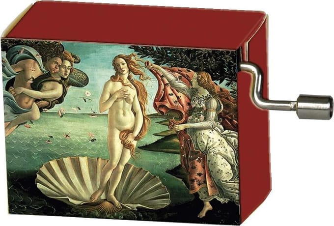 Muziekdoosje kunstenaars Boticelli – Birth of Venus Arabesque