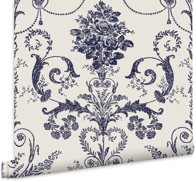 Laura Ashley Josette Behang - Bloemen - 10mx52cm - Blauw