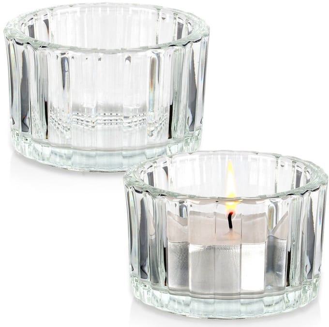 Home Styling Collection - Glazen Waxinelichthouder - 2 stuks - Transparant Glas - Kompact Ontwerp