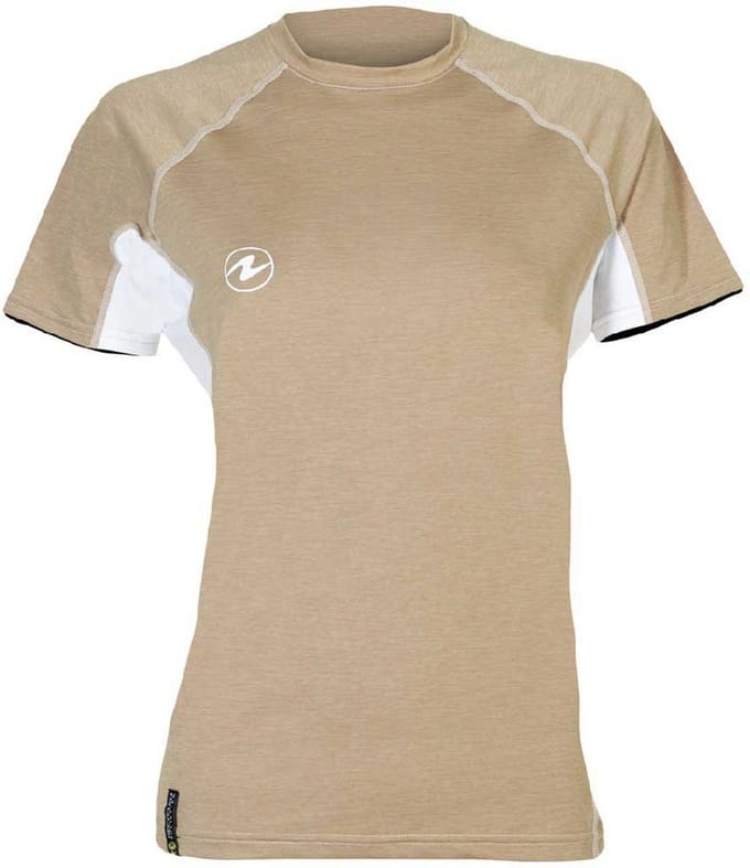 Aqualung Lf Korte Mouw Rash Guard Beige L Vrouw