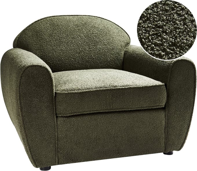ELLEDE - Fauteuil - Donkergroen - Bouclé