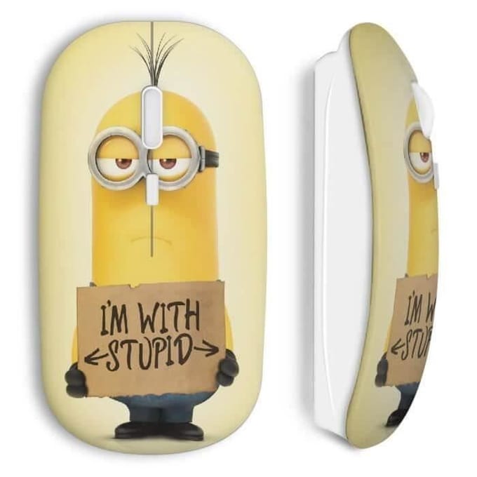 Souris Sans Fil Minion I Am With Stupid