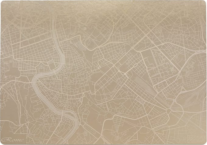 Place Maps Placemat Skyline Rome - Monument van Victor Emanuel II - Kunstleer - Champagne - 1 Stuk
