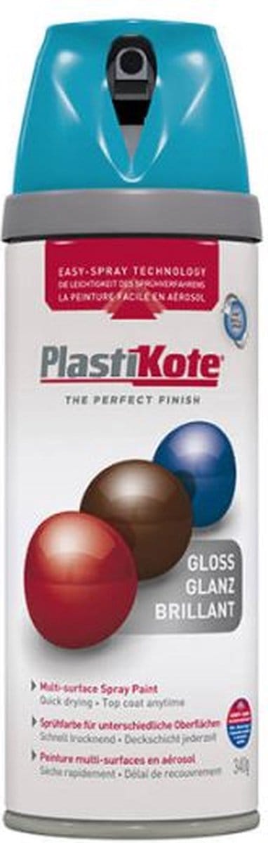 Plasti-kote - Spuitverf - Premium Spray Paint 21118 - 400 ml - Mediterraanse blauw