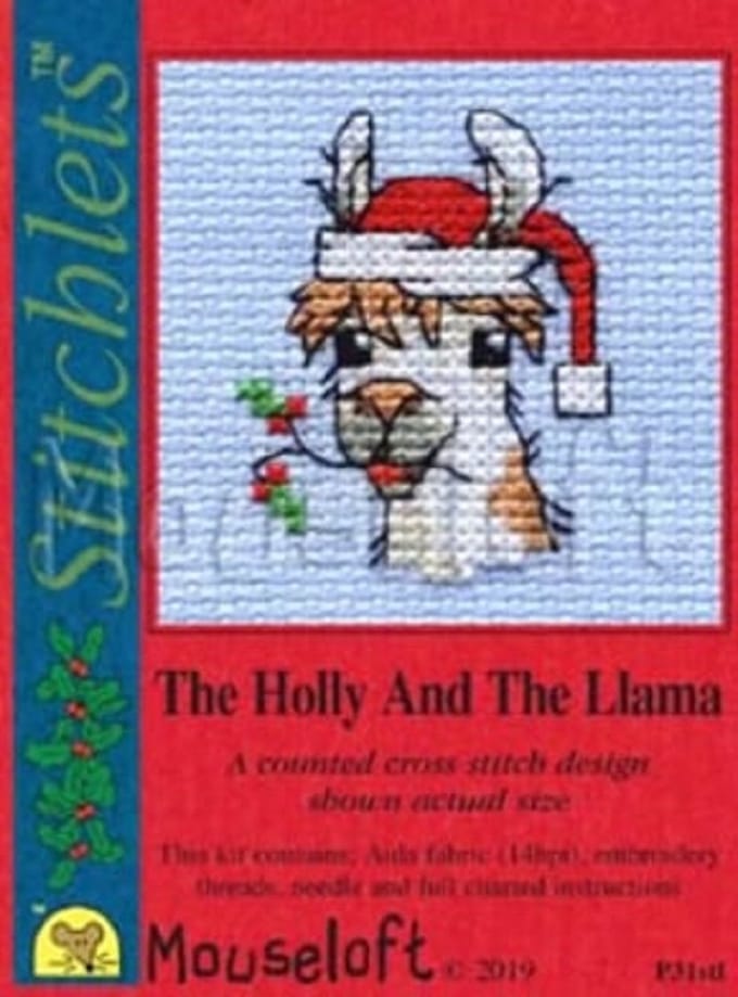 Mini Borduurpakketje - Kerstkaart Maken - Kerst Llama