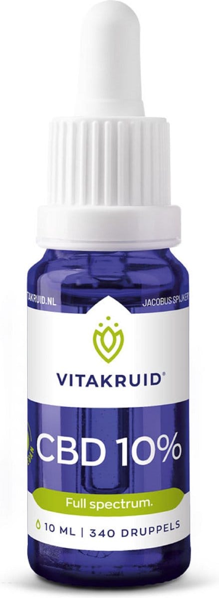 Vitakruid CBD Olie 10% full spectrum met MCT als drager (10ml)