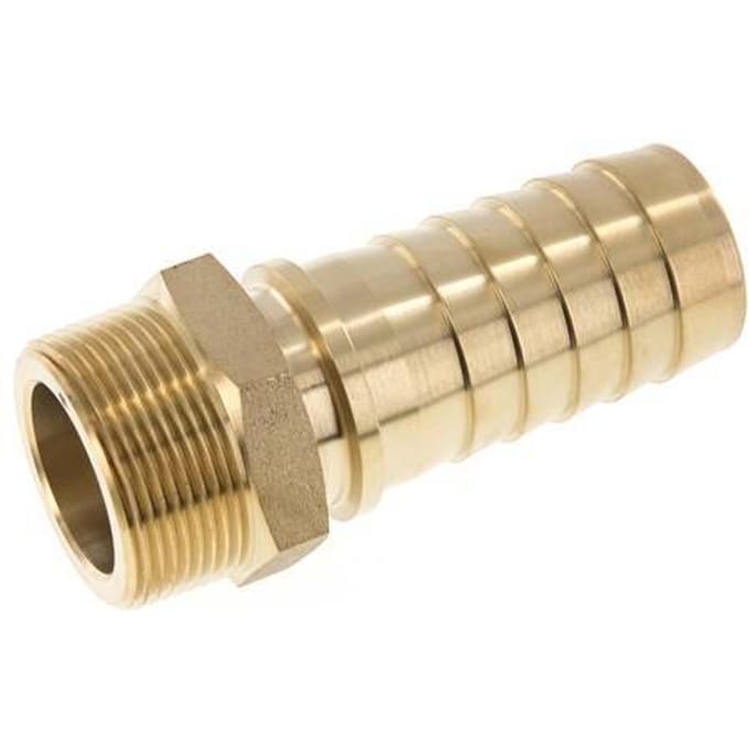 38x54 mm & R1-1/2'' Messing Slangpilaar met Buitendraad DIN EN 14423