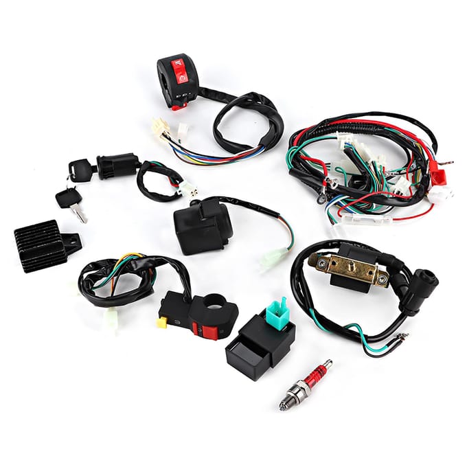 Kabelboom Solenoïde Spoel Gelijkrichter CDI Kit Past voor 50cc 70cc 110cc 125cc ATV Quad Bike black