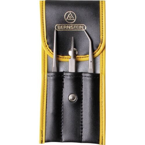 BERNSTEIN Tools for Electronics 5-030 Pincetset 3-delig Super-spits, Stomp, Spits, gebogen, fijn 160 mm