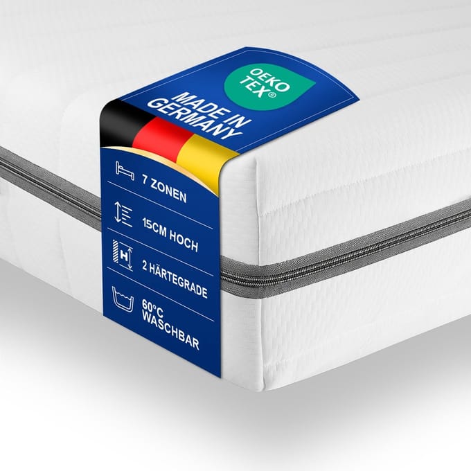 matras 80x190 - 15 cm dik - H3 hardheid - Sleepneo - koudschuim - stevig