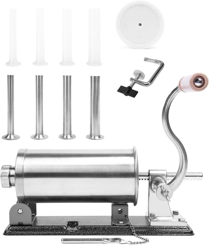 AMA® Worstenvuller - Worstenmaker - Worstenvul Machine - ‎34x17x15cm - Zilver