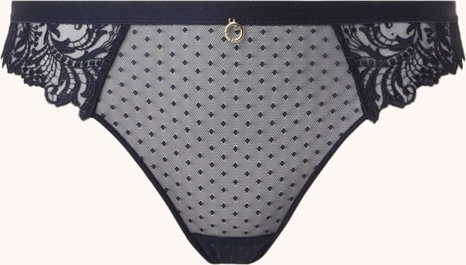 Aubade Femma Passion string met kant - Blauw - Maat 40