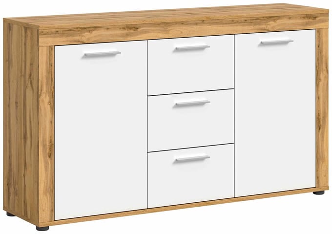 Jam dressoir wit melamine Wotan eiken NB - 35x125x80cm