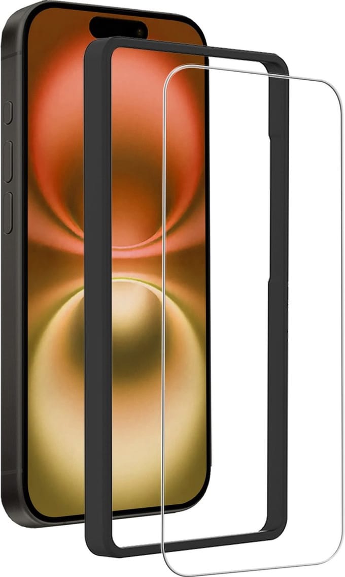 Screenprotector - Geschikt voor Apple iPhone 16 Plus - Met Installatie Frame - Gehard Glas - Beschermglas - Tempered Glass - Screen Protector
