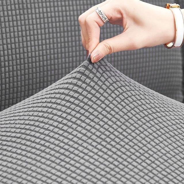 Housse de coussin de canapé d'angle sectionnel en peluche douce, étui de protection de matelas de dossier de siège de canapé, housse élastique pour Chaise Longue 1pc enlarge size-2 gris clair