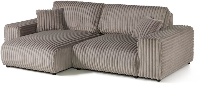 MASSIVMOEBEL24.DE hoekbank grijs 100% polyester 237x144x79 cm SOFAS deels gemonteerd