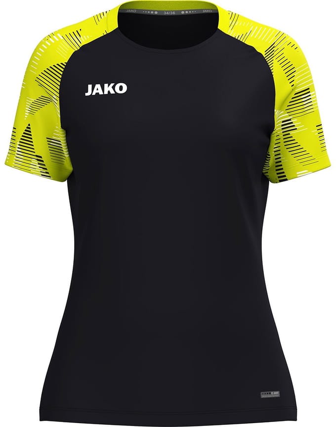 Jako Sonic T-Shirt Dames - Zwart / Fluogeel | Maat: 46/48