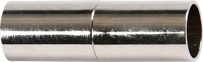 Magnetische sluiting, L: 23 mm, gatgrootte 6 mm, verzilverd, 2 stuk