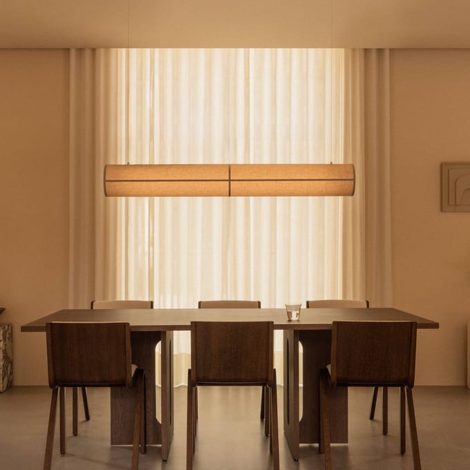 Audo Copenhagen Audo hanglamp Hashira Linear, naturel, lengte 140 cm
