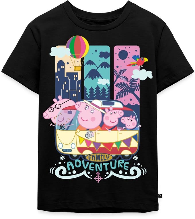 Peppa Pig,George Pig, Mummy Pig & Daddy Pig Premium T Shirt Kinderen