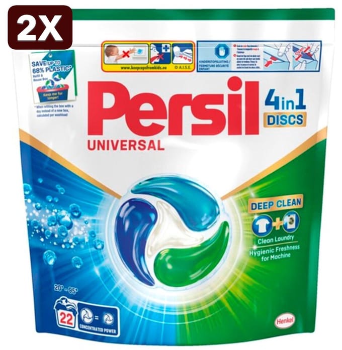 2 x Persil Wasmiddelcapsules Discs Universal - 22 stuks