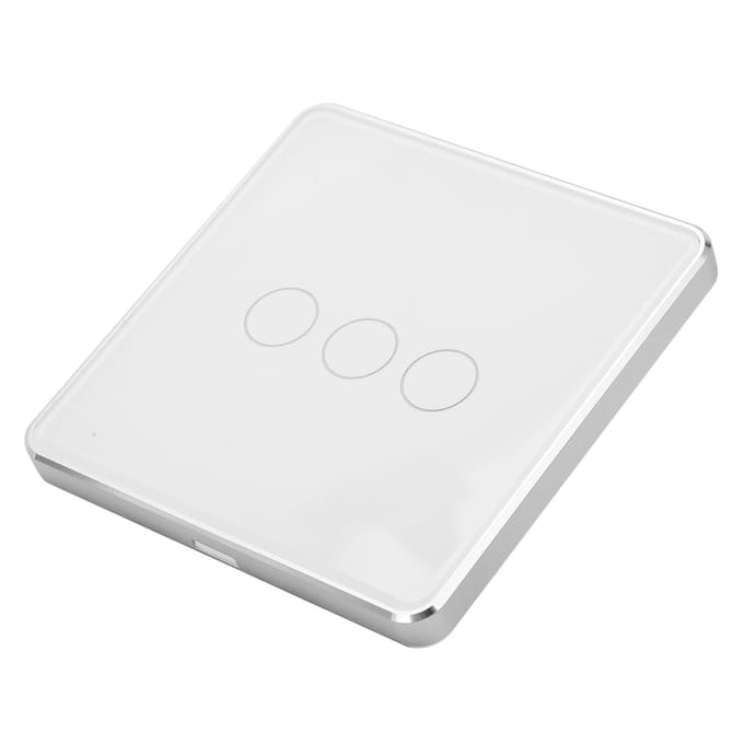 Slimme Draadloze Lichtschakelaar Touchpaneel Afstandsbediening 3-weg voor TUYA Zigbee met Timer white